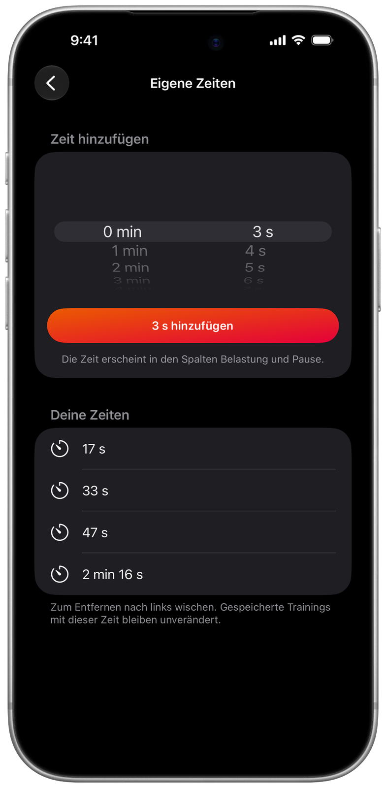 Eigene Zeiten in Ares: 17 s, 33 s, 47 s und 2 min 16 s