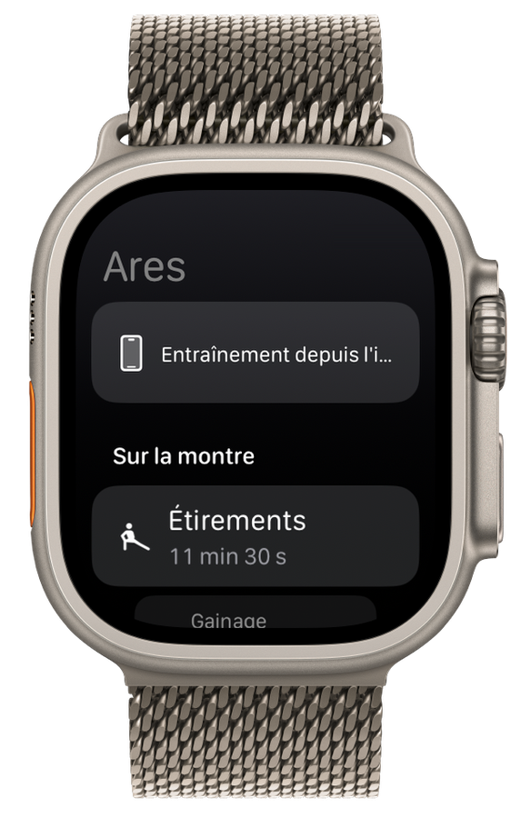 Séances sur l’Apple Watch dans Ares