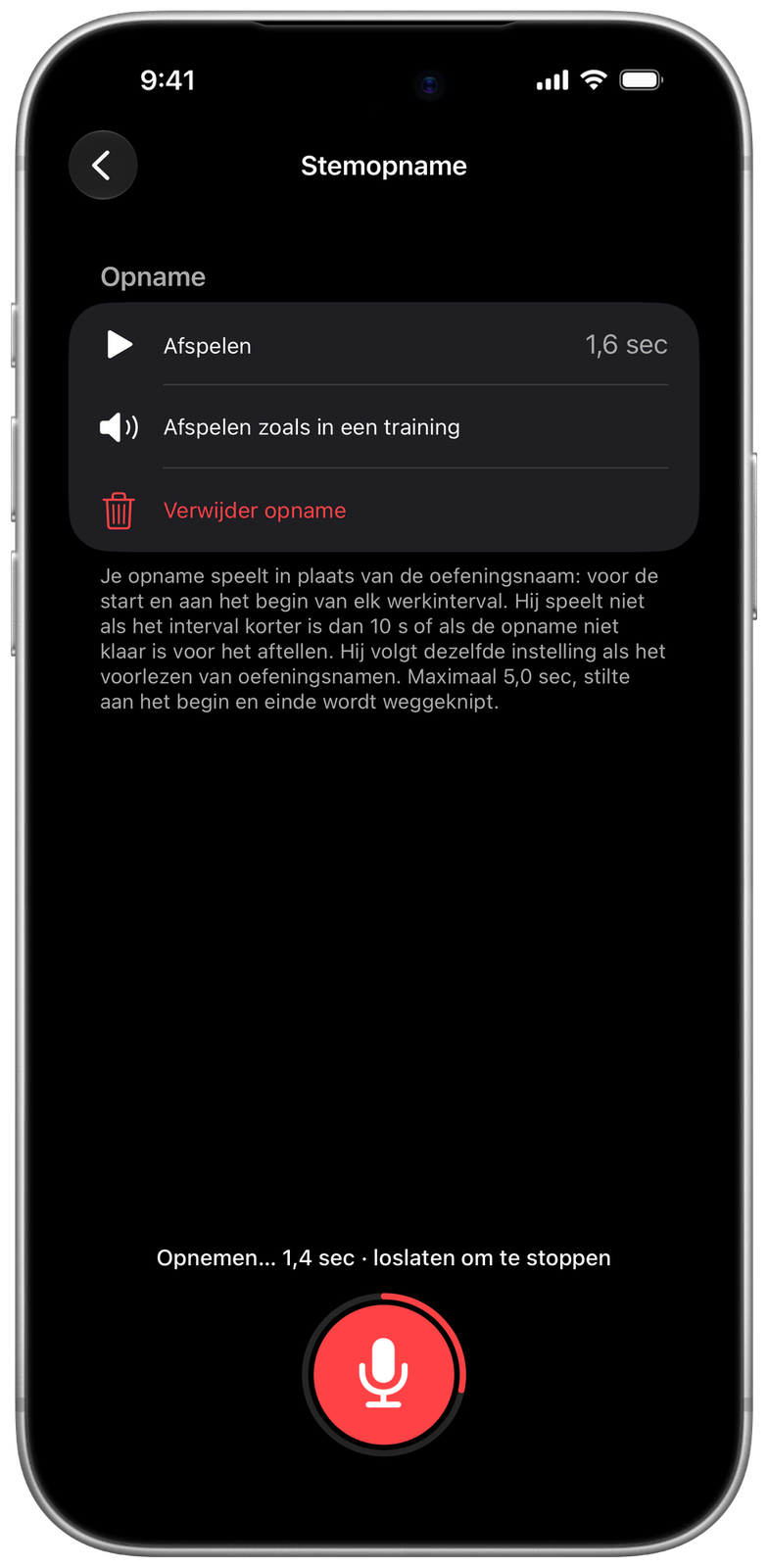 Een oefeningsnaam opnemen met je eigen stem in Ares