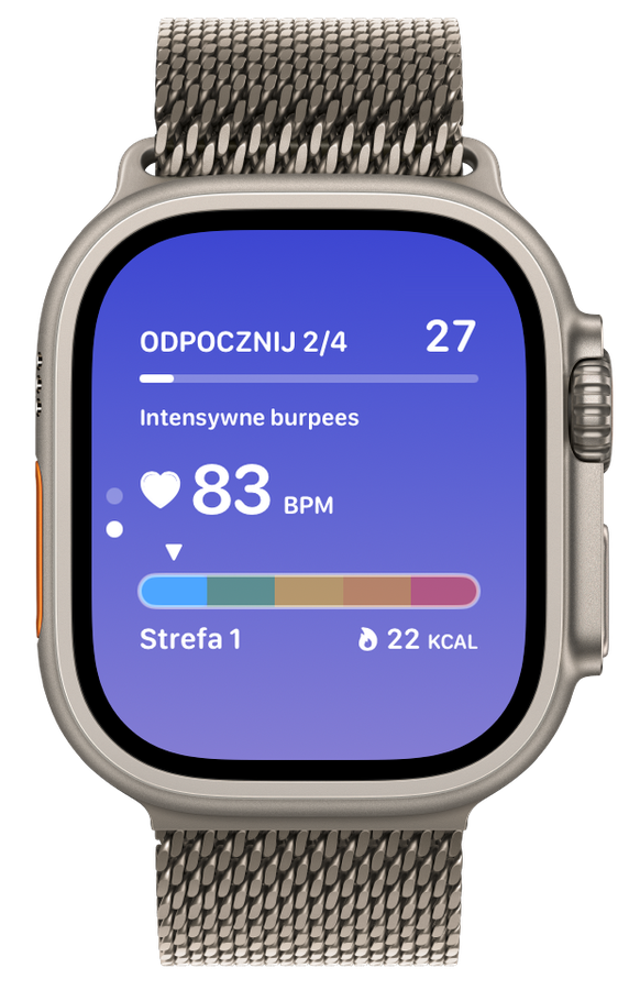 Ares na Apple Watch: przerwa, tętno, strefa i kalorie