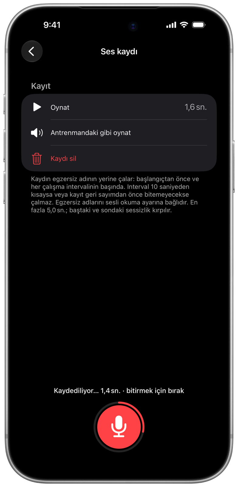 Ares’te bir egzersiz adını kendi sesinle kaydetme