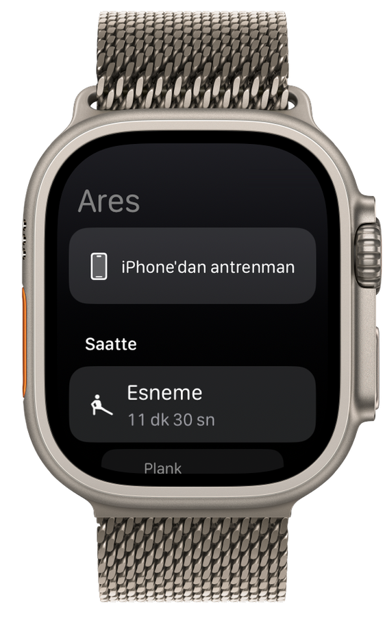 Ares’te Apple Watch’taki antrenmanlar